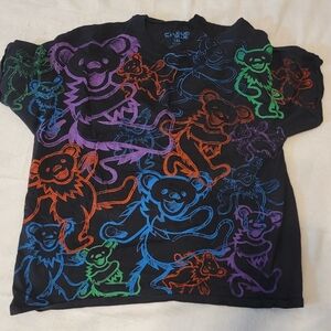Liquid Blue Multicolor Grateful Dead Bear Graphic Tee
